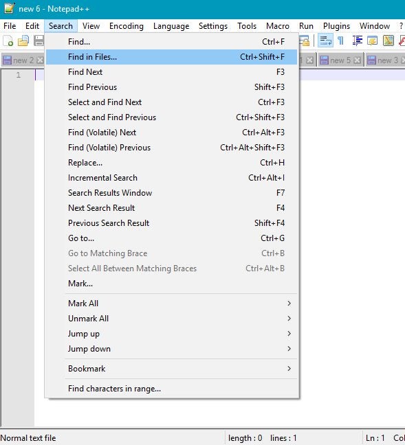 Cómo usar Notepad++ para buscar texto en todos los archivos de una carpeta