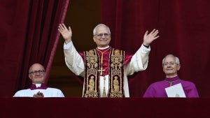 Pope Leo XIV wears an Apple Watch during his first official Mass
